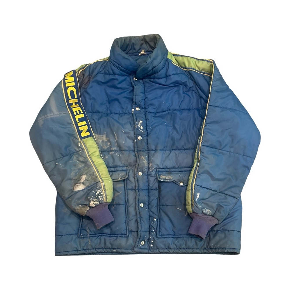 1970 Michelin Blue Puffer Jacket XL